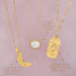 Crescent Moon Necklace with Pure Opal Gemstone in Gold Vermeil